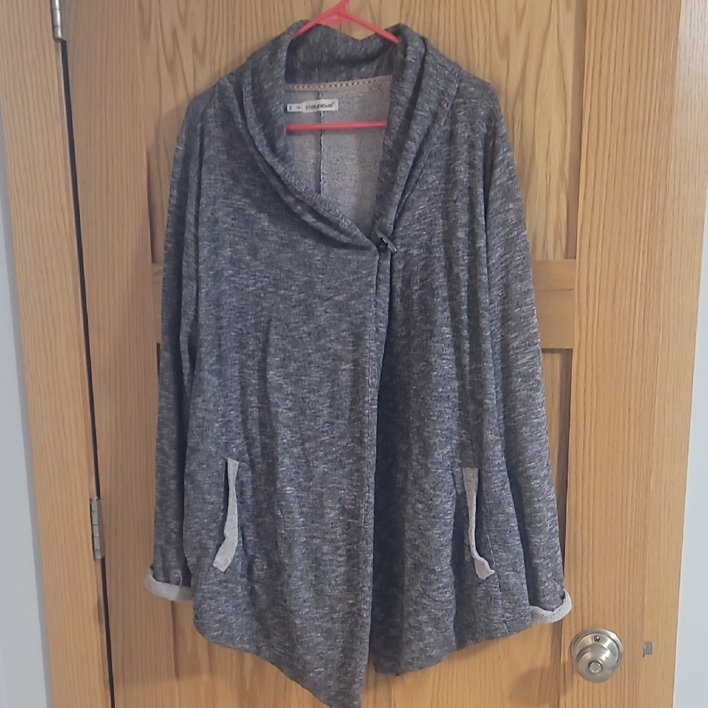 Maurices Charcoal Draped Cardigan